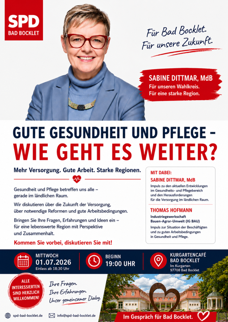 Dialogabend Gesundheit und Pflege mit Sabine Dittmar, MdB